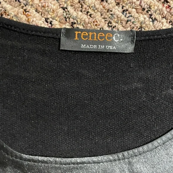 NEW Renee C. Faux leather front top - Picture 6 of 8